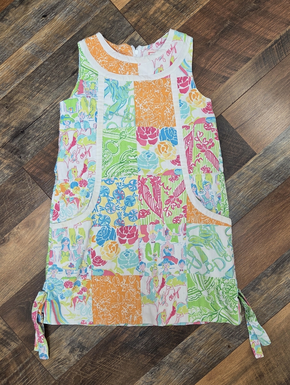 Lilly Pulitzer Originals Carson's Grandstand Derby Patch Shift Dress, Size 6